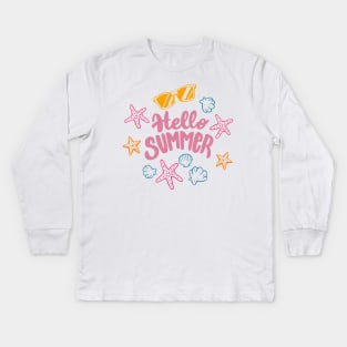 hello summer Kids Long Sleeve T-Shirt